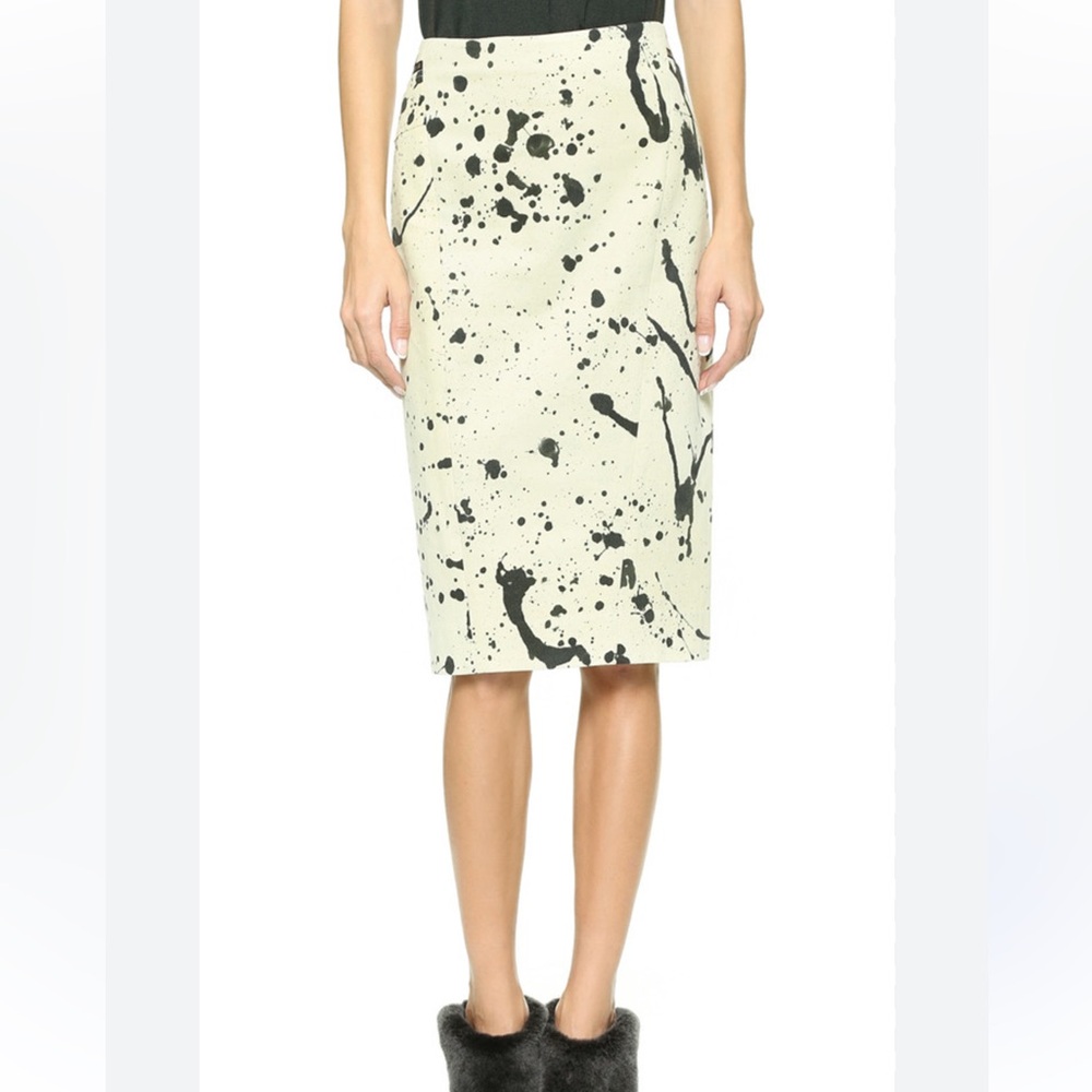 Rag & Bone Black Splatter Pencil Skirt